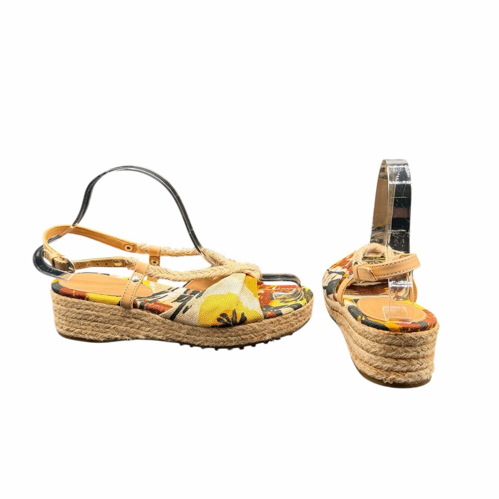 The original Car Shoe Espadrille Wedge Sandals EU 37 US 6.5 Made in Italy Floral